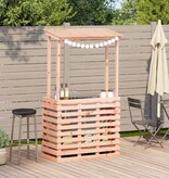 VidaXL Tuinbartafel met dak 112,5x57x195,5 cm massief hout