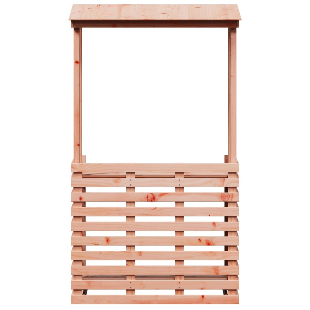 VidaXL Tuinbartafel met dak 112,5x57x195,5 cm massief hout