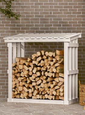 VidaXL Haardhoutrek 108x64,5x109 cm massief grenenhout wit