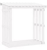 VidaXL Haardhoutrek 108x64,5x109 cm massief grenenhout wit