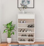 VidaXL Schoenenkast 60x34x105 cm massief grenenhout wit