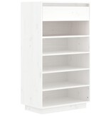 VidaXL Schoenenkast 60x34x105 cm massief grenenhout wit