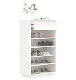 VidaXL Schoenenkast 60x34x105 cm massief grenenhout wit