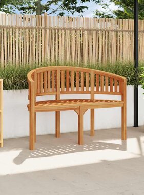 VidaXL Bananenbank 120 cm massief teakhout