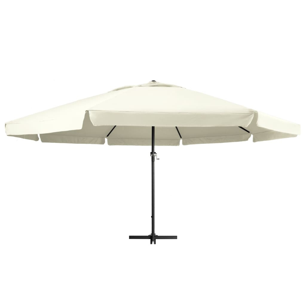 VidaXL Parasol met aluminium paal 600 cm zandwit
