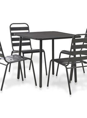 VidaXL 5-delige Tuinset staal donkergrijs