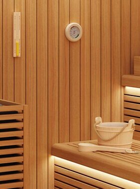 VidaXL Sauna Accessoire Set 4 pcs Bruin Massief Vurenhout en Hennep