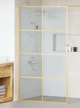 VidaXL Inloop Douche Wand Goud 115 x 195 cm gehard glas