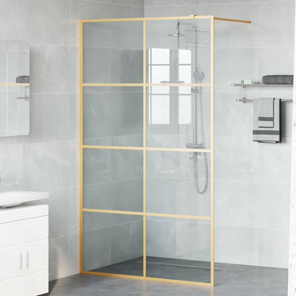 VidaXL Inloop Douche Wand Goud 115 x 195 cm gehard glas