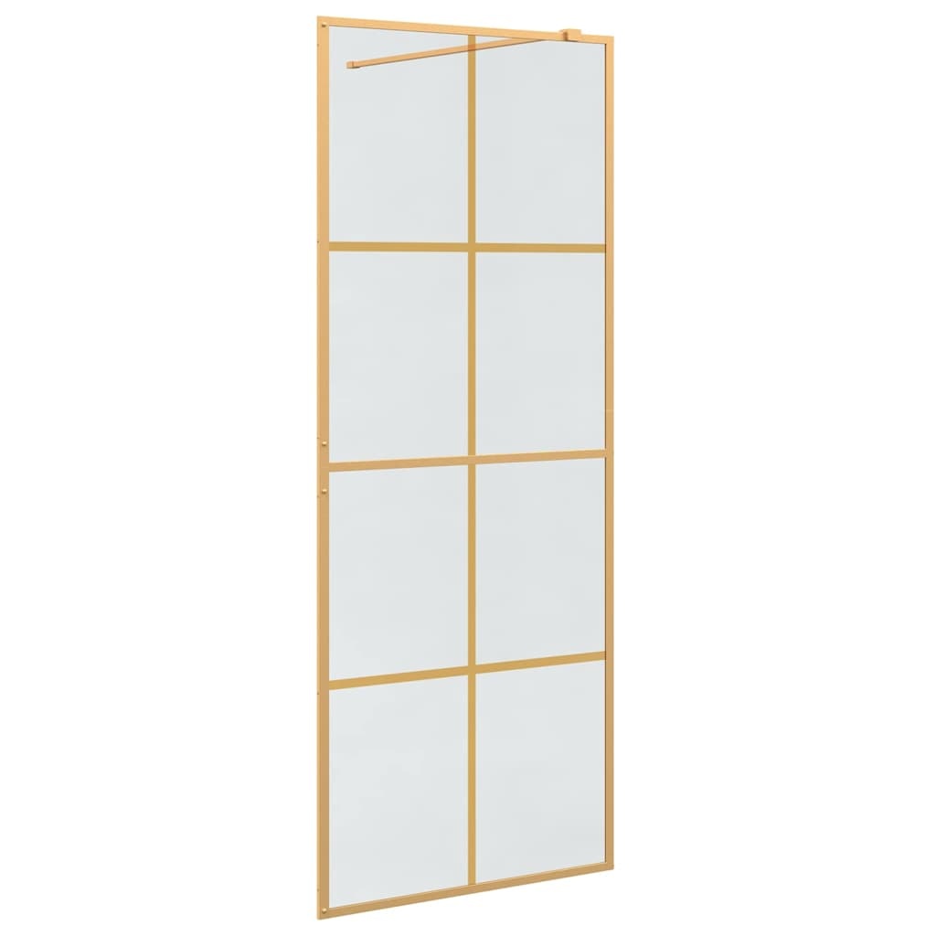 VidaXL Inloop Douche Wand Goud 80 x 195 cm gehard glas