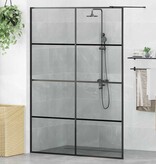 VidaXL Inloop Douche Wand Zwart 140 x 195 cm gehard glas