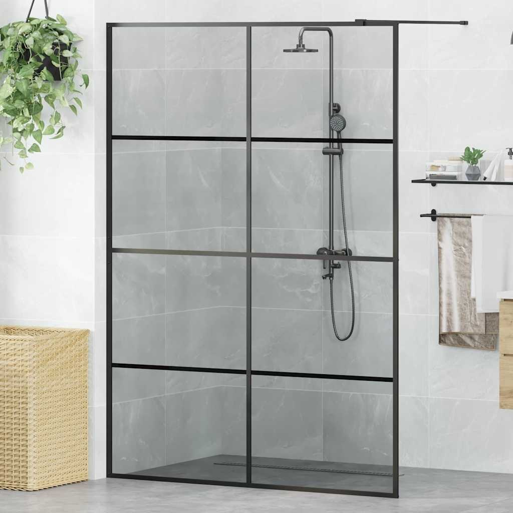 VidaXL Inloop Douche Wand Zwart 140 x 195 cm gehard glas