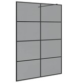 VidaXL Inloop Douche Wand Zwart 140 x 195 cm gehard glas