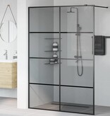 VidaXL Inloop Douche Wand Zwart 140 x 195 cm gehard glas