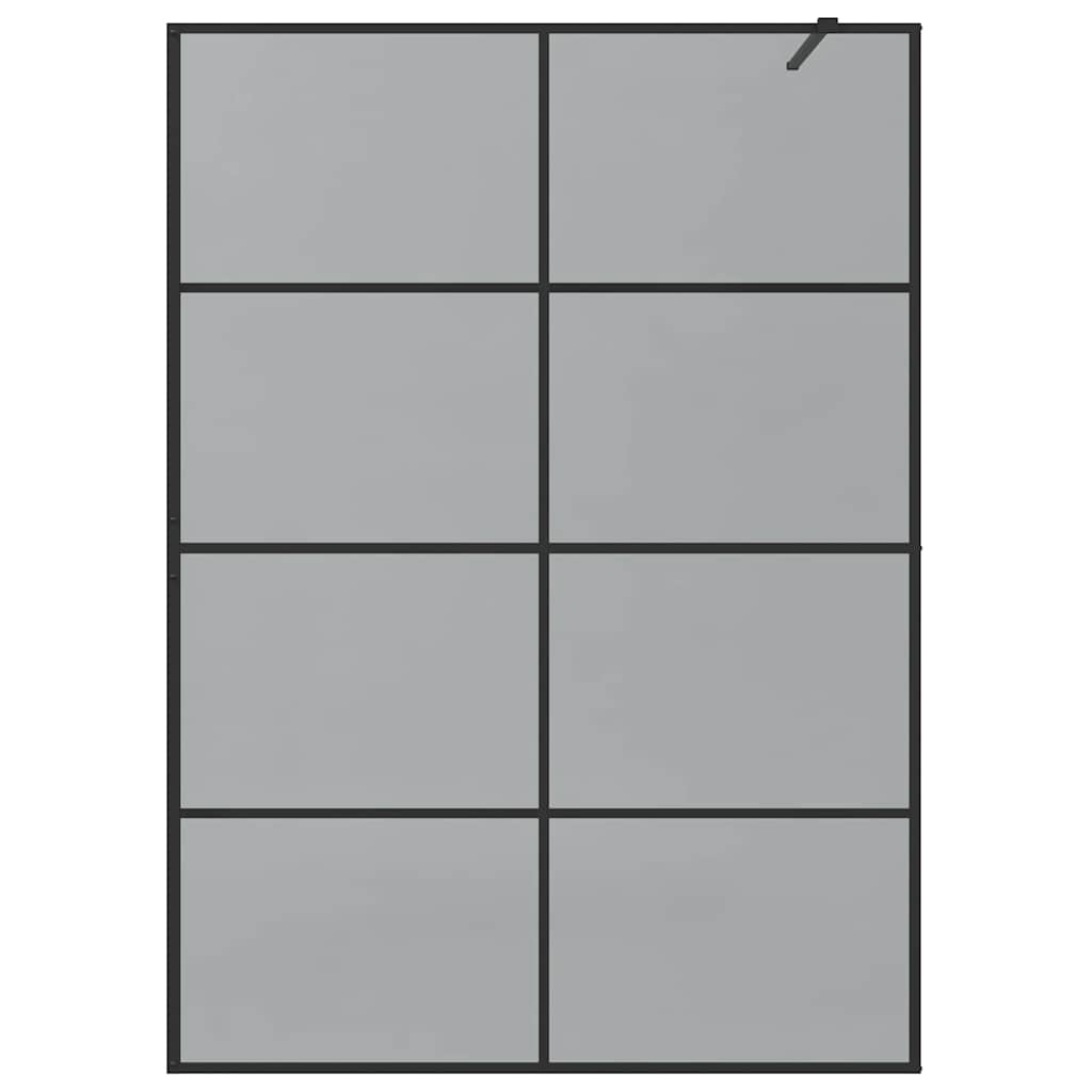 VidaXL Inloop Douche Wand Zwart 140 x 195 cm gehard glas