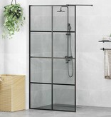 VidaXL Inloop Douche Wand Zwart 100 x 195 cm gehard glas
