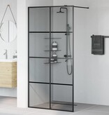 VidaXL Inloop Douche Wand Zwart 100 x 195 cm gehard glas
