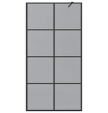 VidaXL Inloop Douche Wand Zwart 100 x 195 cm gehard glas