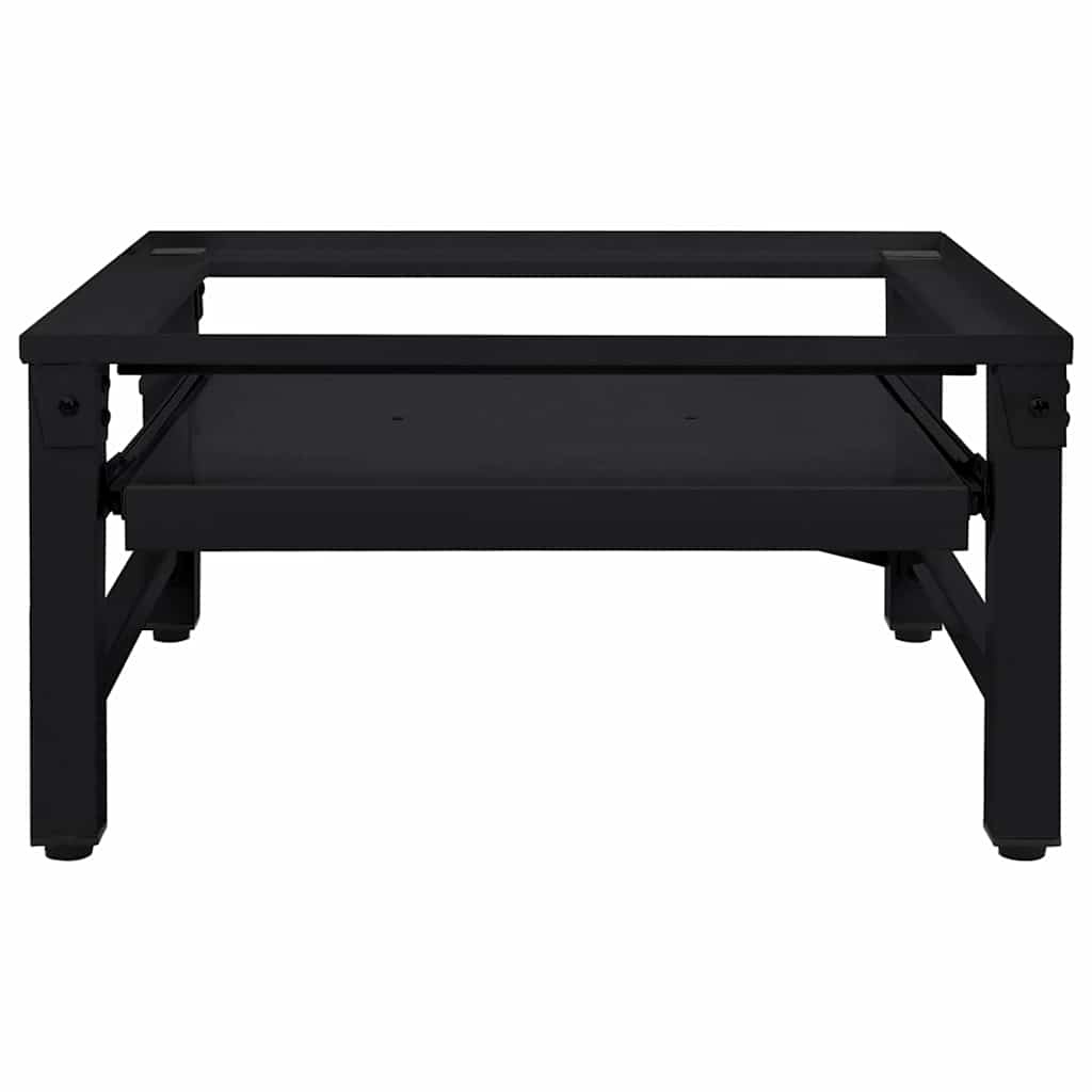 VidaXL Wasmachine Pedestal Zwart 64 x 55 x 32.5 cm Staal