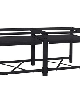 VidaXL Wasmachine Pedestal 2 pcs Zwart 64 x 55 x 32.5 cm Staal