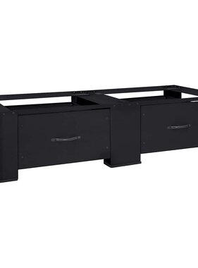 VidaXL Wasmachine Pedestal 2 pcs Zwart 64 x 55 x 32.5 cm Staal