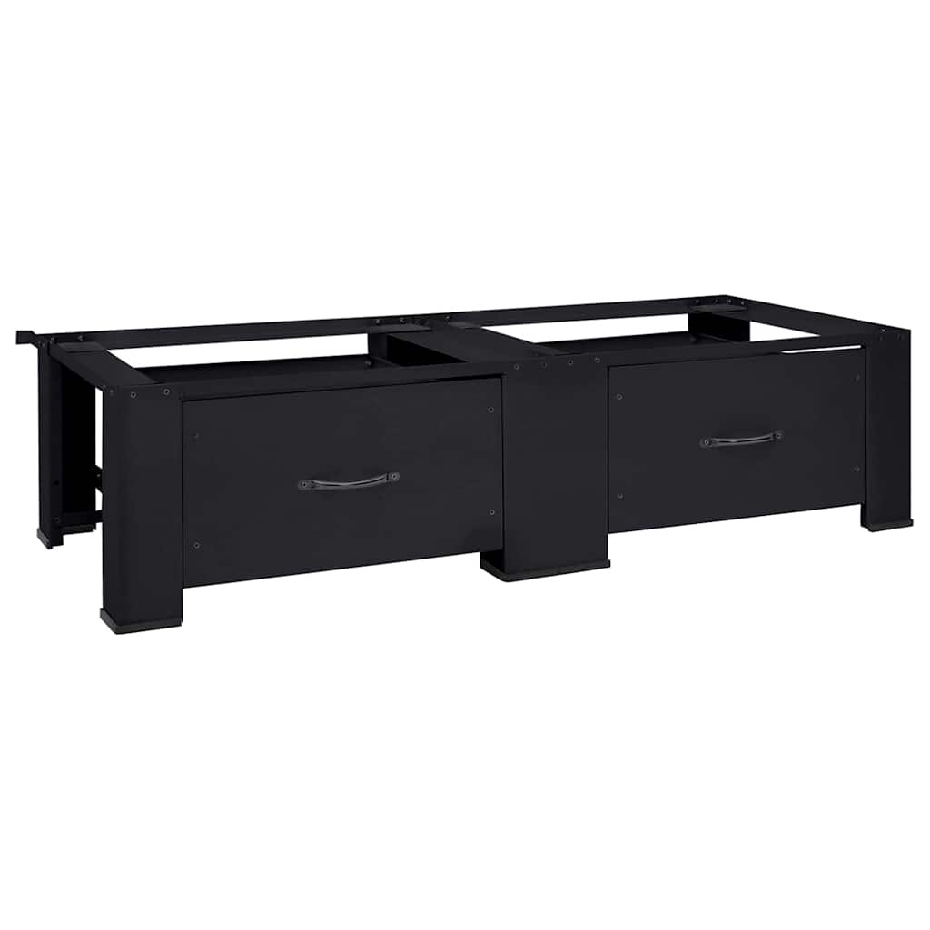 VidaXL Wasmachine Pedestal 2 pcs Zwart 64 x 55 x 32.5 cm Staal