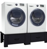 VidaXL Wasmachine Pedestal 2 pcs Zwart 64 x 55 x 32.5 cm Staal