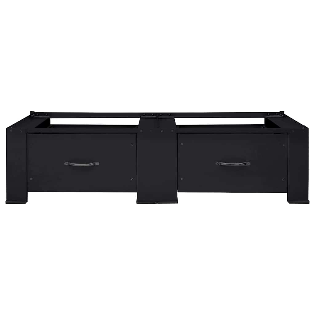 VidaXL Wasmachine Pedestal 2 pcs Zwart 64 x 55 x 32.5 cm Staal