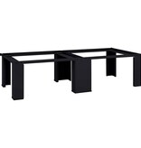 VidaXL Wasmachine Pedestal 2 pcs Zwart 64 x 55 x 32.5 cm Staal