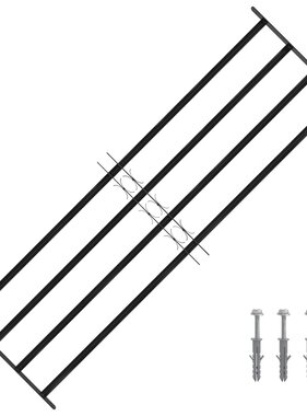 VidaXL Raam Rooster Zwart 175 x 60 cm Gepoedercoat staal