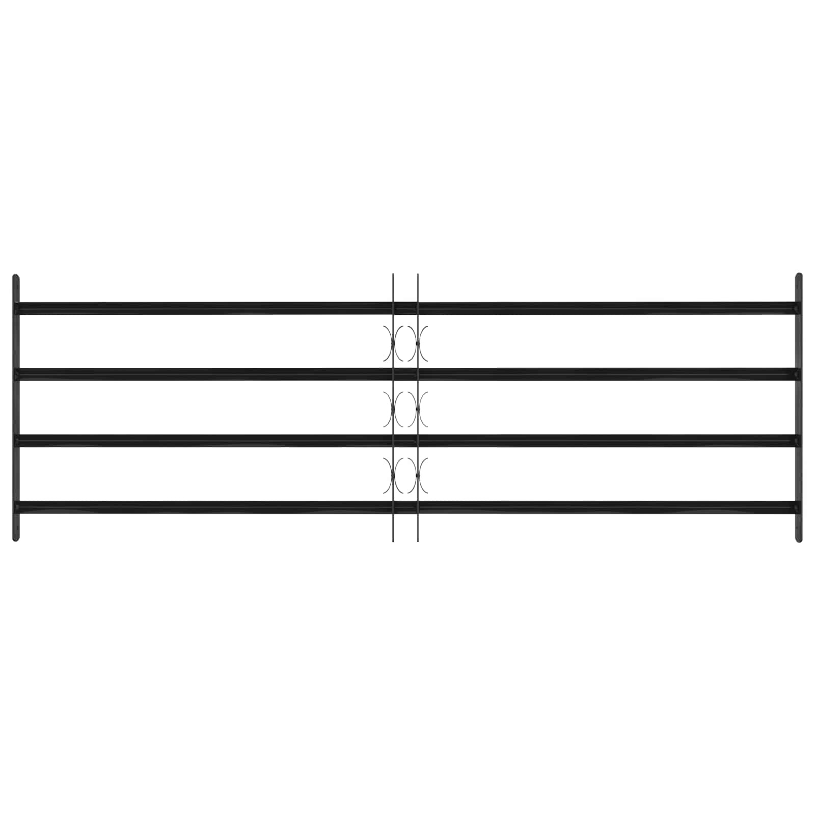 VidaXL Raam Rooster Zwart 175 x 60 cm Gepoedercoat staal