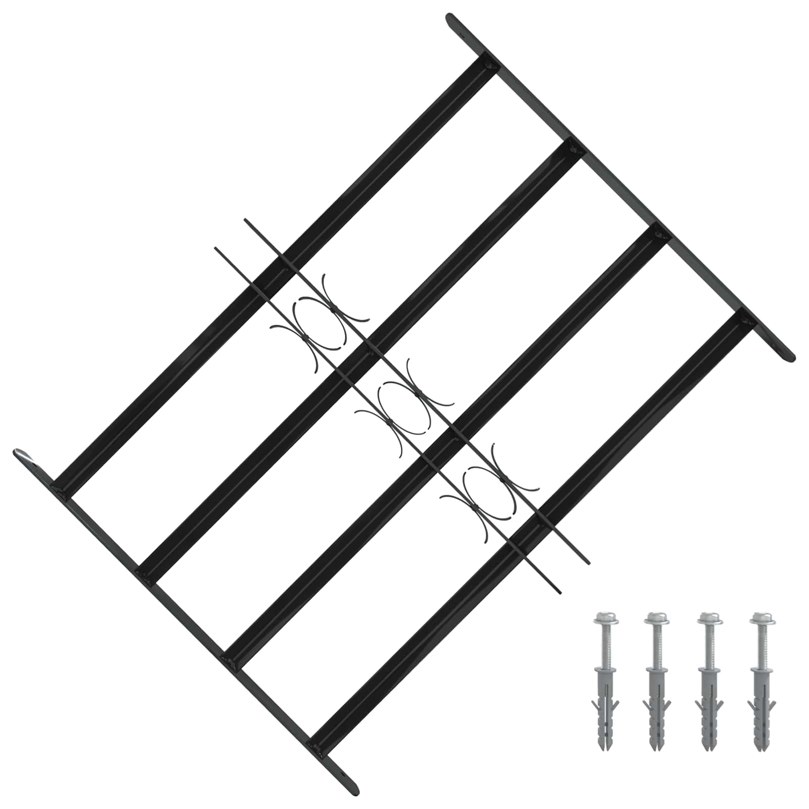 VidaXL Raam Rooster Zwart 75.5 x 60 cm Gepoedercoat staal