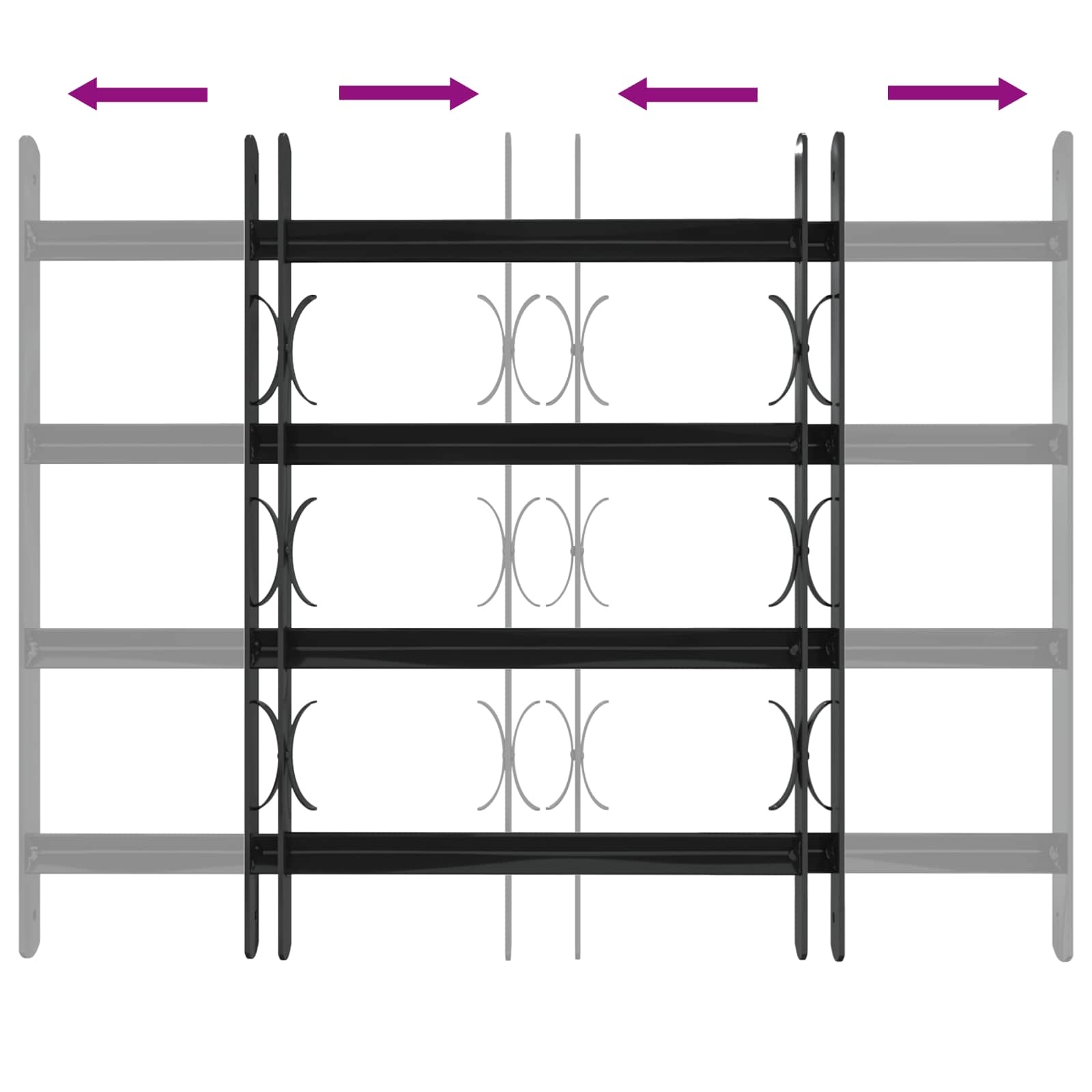 VidaXL Raam Rooster Zwart 75.5 x 60 cm Gepoedercoat staal