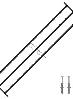 VidaXL Raam Rooster Zwart 174 x 45 cm Gepoedercoat staal