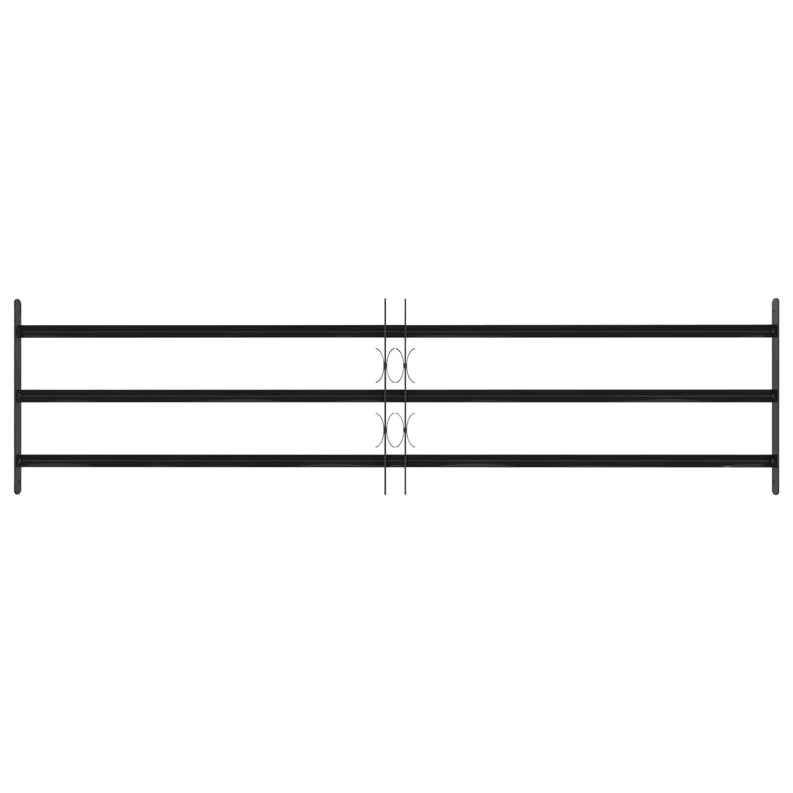 VidaXL Raam Rooster Zwart 174 x 45 cm Gepoedercoat staal