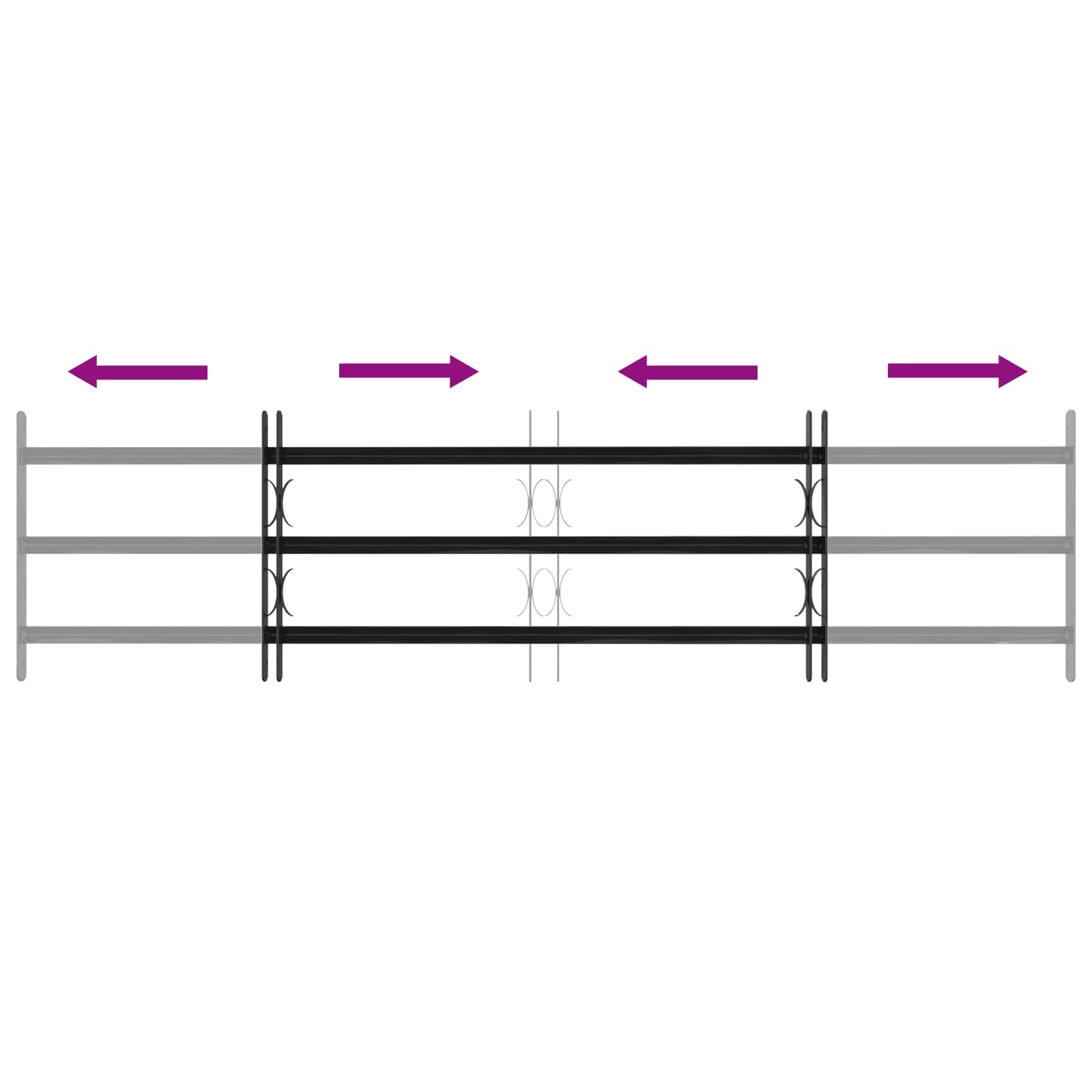 VidaXL Raam Rooster Zwart 174 x 45 cm Gepoedercoat staal