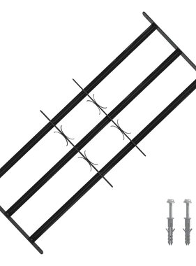 VidaXL Raam Rooster Zwart 116 x 45 cm Gepoedercoat staal