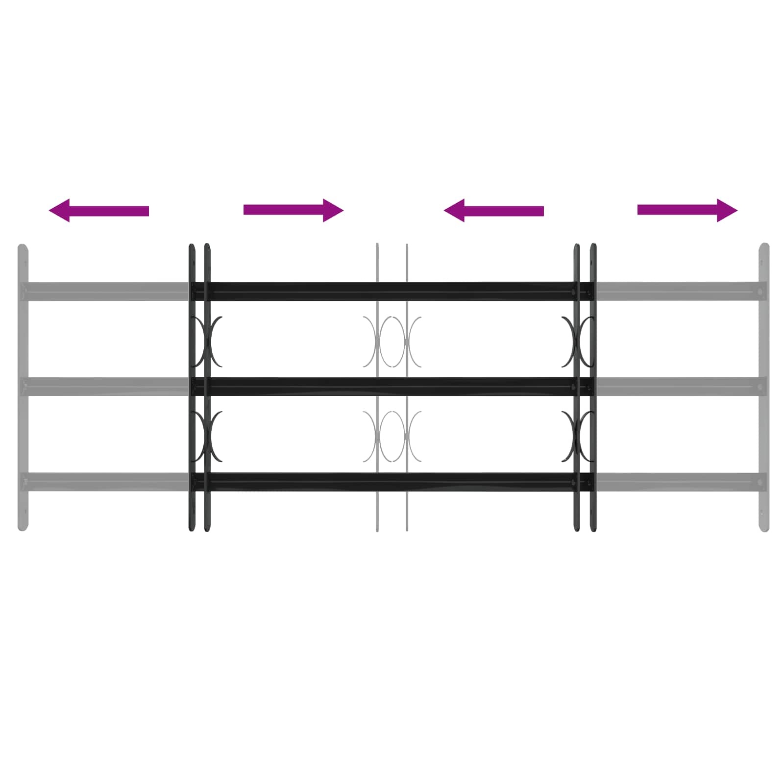 VidaXL Raam Rooster Zwart 116 x 45 cm Gepoedercoat staal