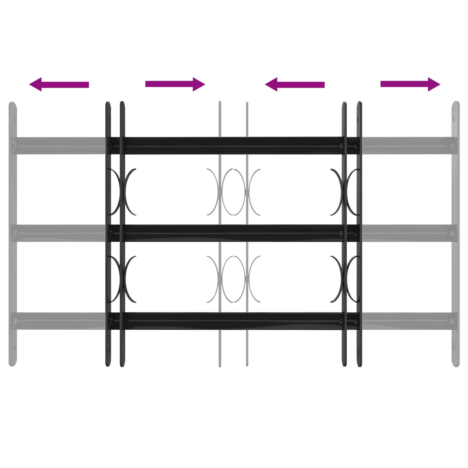 VidaXL Raam Rooster Zwart 75,5 x 45 cm Gepoedercoat staal