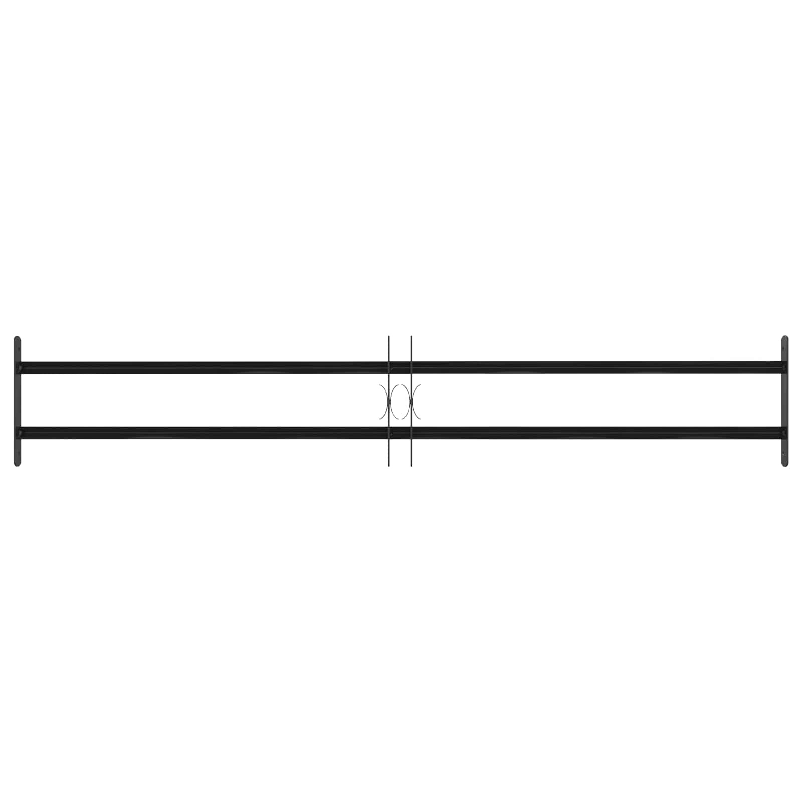 VidaXL Raam Rooster Zwart 176 x 30 cm Gepoedercoat staal