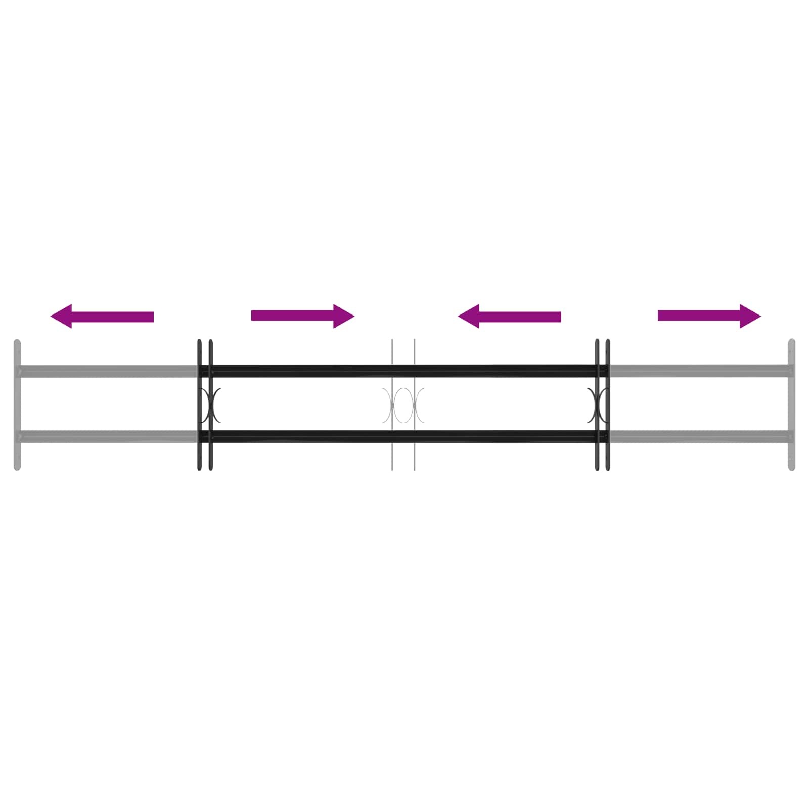 VidaXL Raam Rooster Zwart 176 x 30 cm Gepoedercoat staal