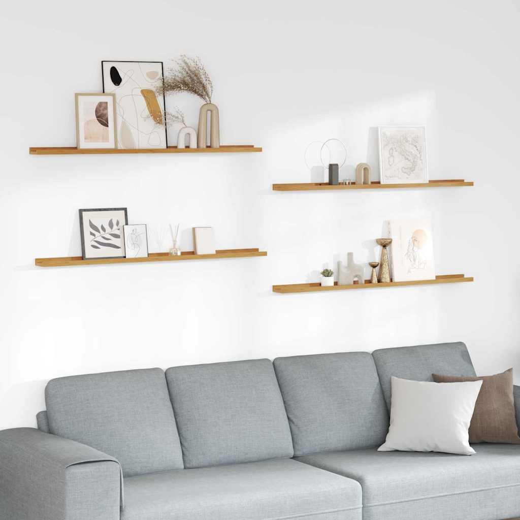 VidaXL Wandplank met plank 4 pcs Beige 115 x 9 x 3 cm Bewerkt hout