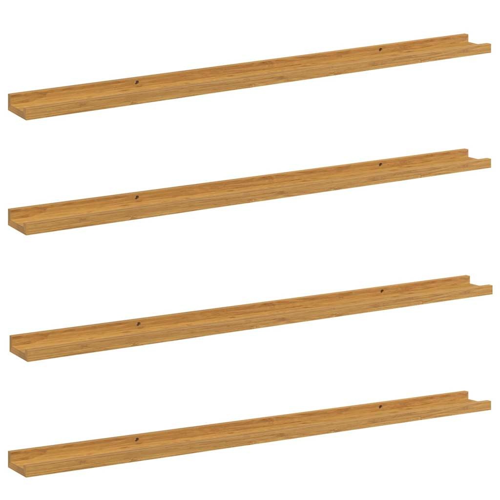 VidaXL Wandplank met plank 4 pcs Beige 115 x 9 x 3 cm Bewerkt hout