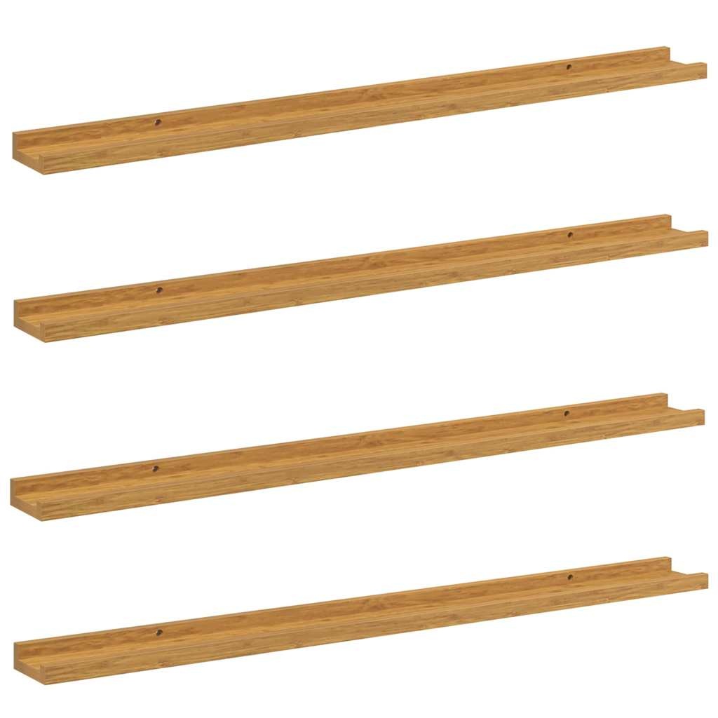 VidaXL Wandplank met plank 4 pcs Beige 100 x 9 x 3 cm Bewerkt hout