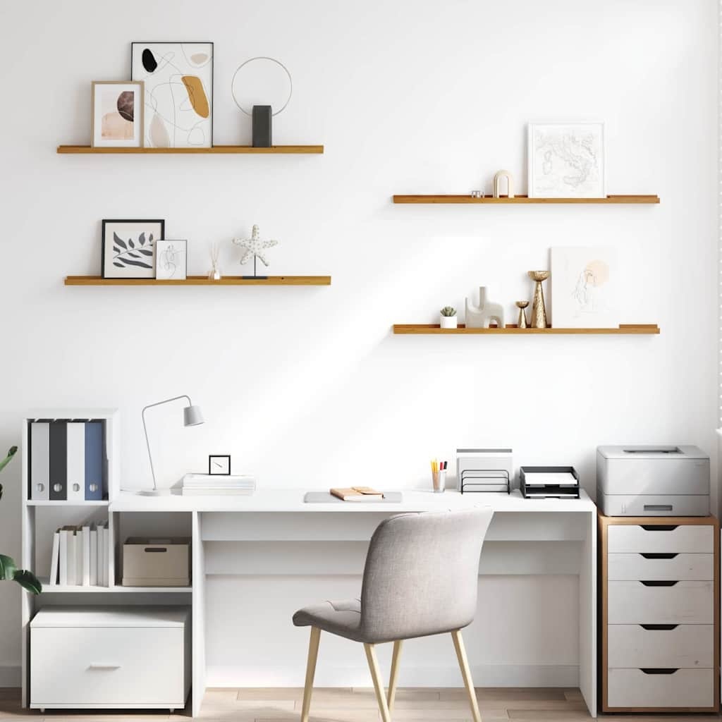 VidaXL Wandplank met plank 4 pcs Beige 100 x 9 x 3 cm Bewerkt hout