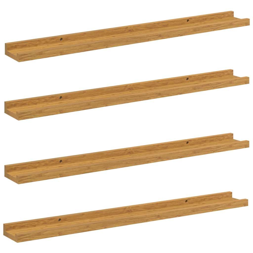 VidaXL Wandplank met plank 4 pcs Beige 80 x 9 x 3 cm Bewerkt hout