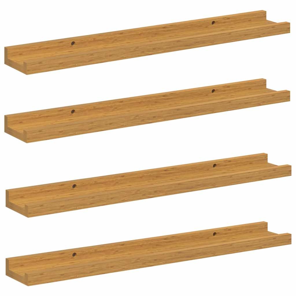 VidaXL Wandplank met plank 4 pcs Beige 60 x 9 x 3 cm Bewerkt hout