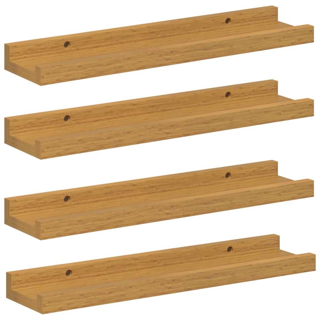 VidaXL Wandplank met plank 4 pcs Beige 40 x 9 x 3 cm Bewerkt hout