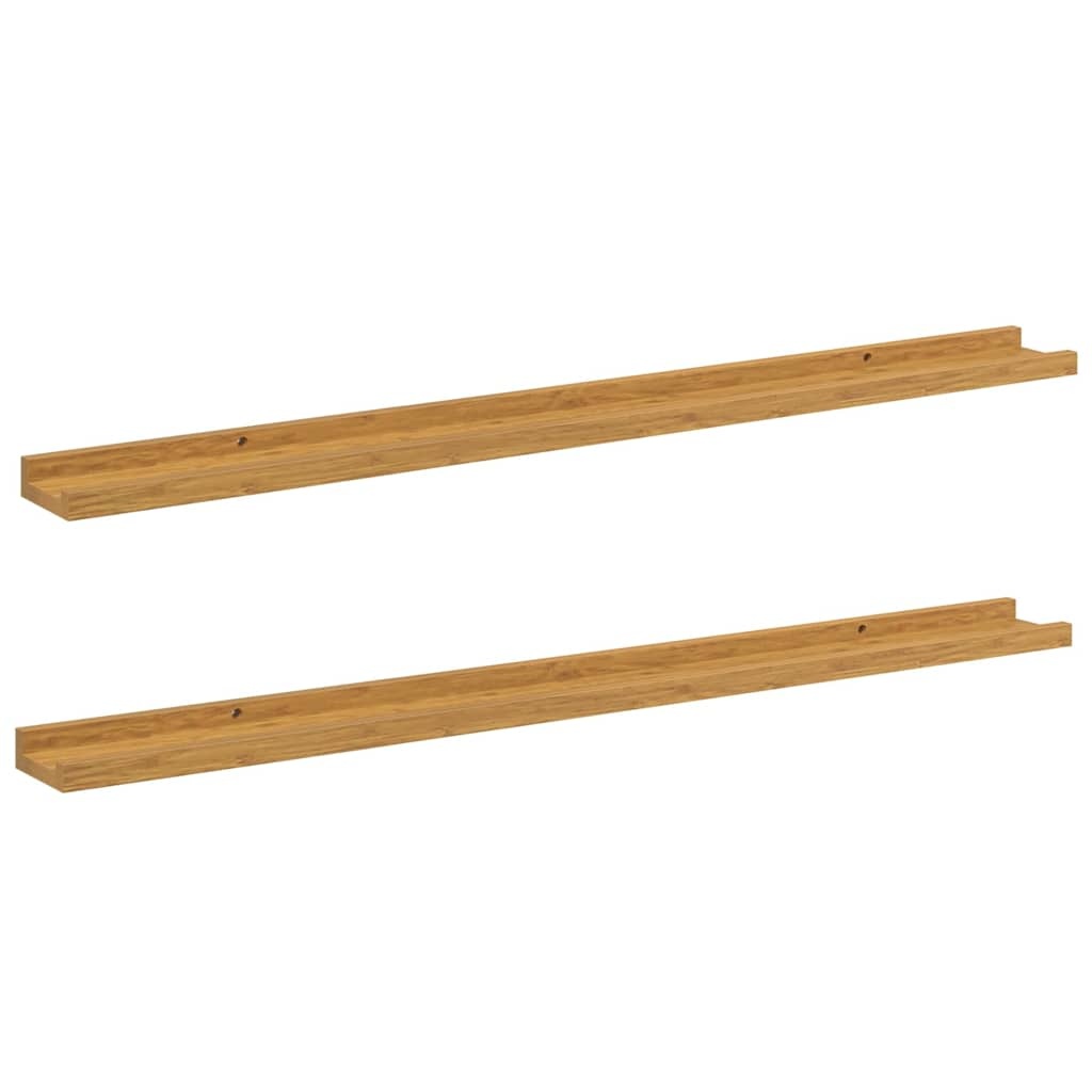 VidaXL Wandplank met plank 2 pcs Beige 100 x 9 x 3 cm Bewerkt hout