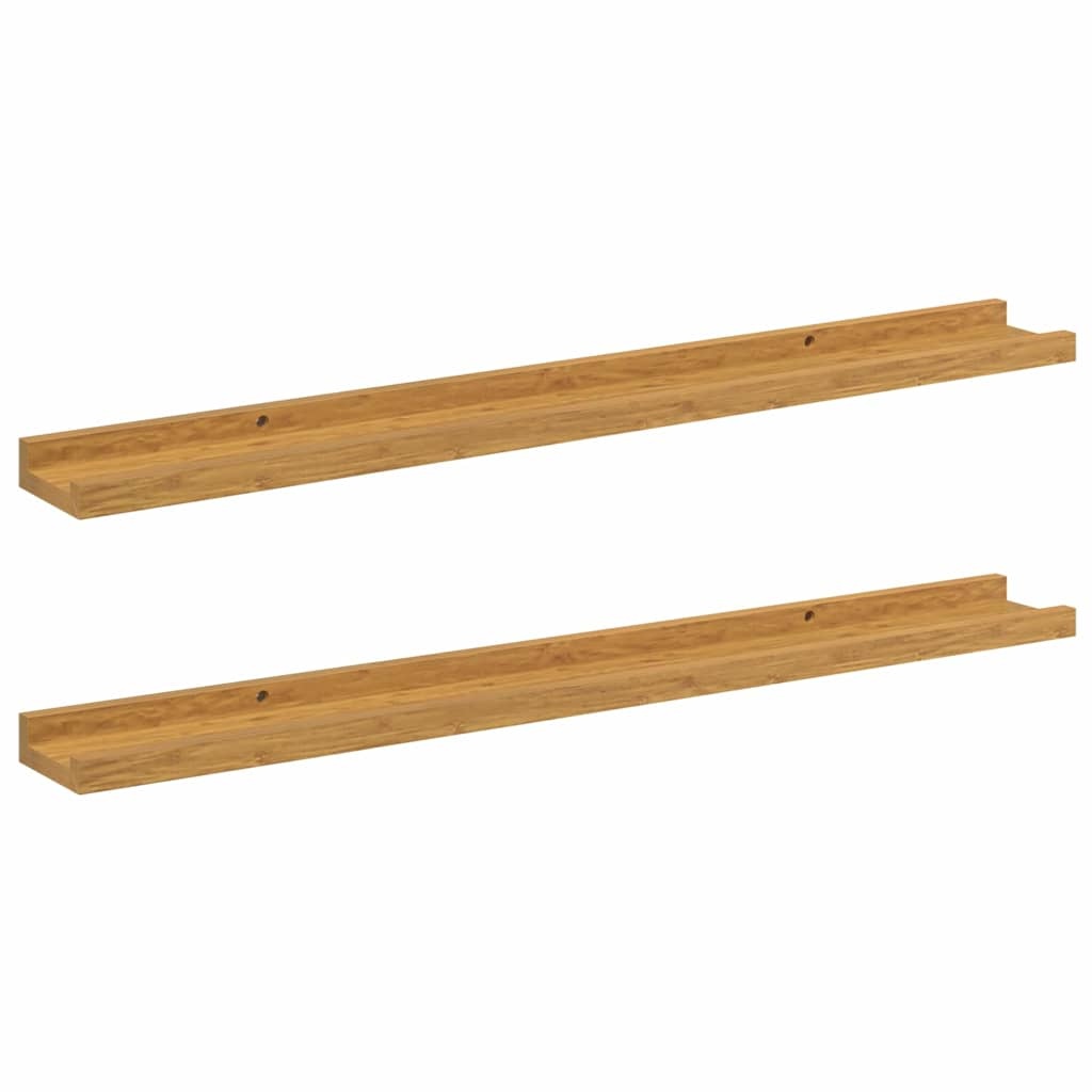 VidaXL Wandplank met plank 2 pcs Beige 80 x 9 x 3 cm Bewerkt hout